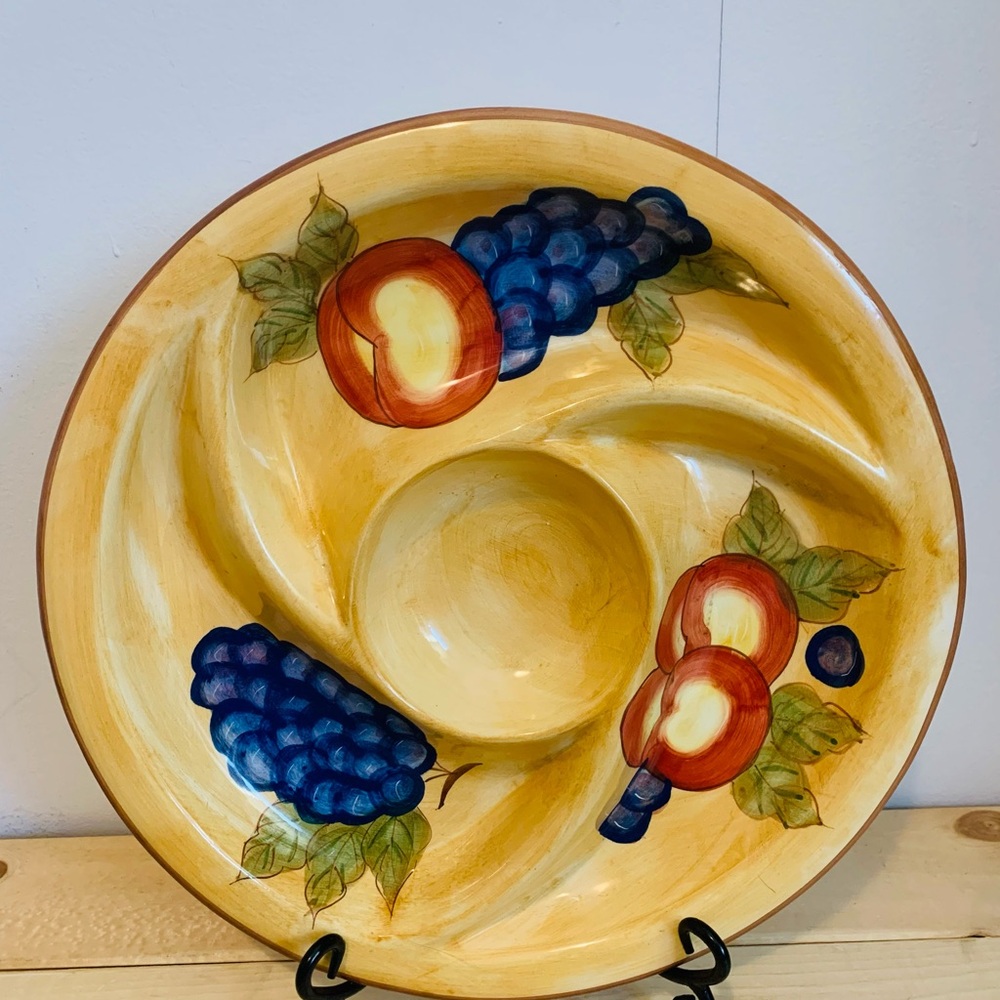 Hand-Painted Cottage Core Serving Platter-Fruit Designs
